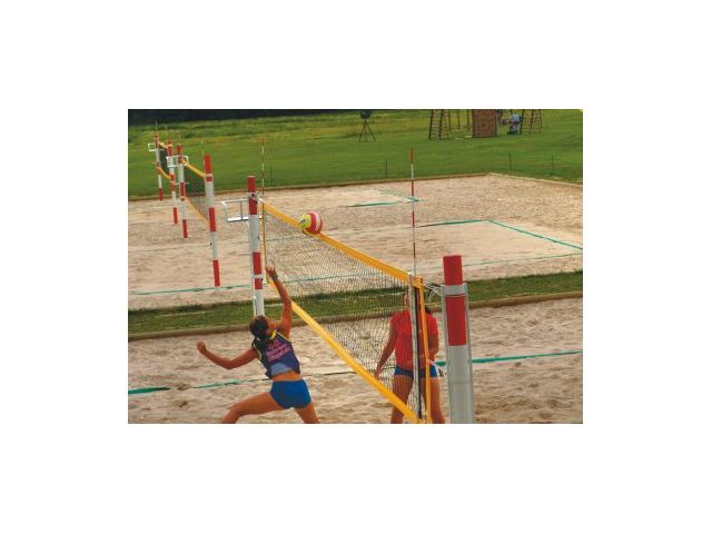 Lajny beach volejbal EKONOM, s ukotvením, červené
