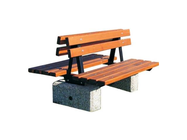 Lavička parková s opěradlem - dvojitá, betonové nohy