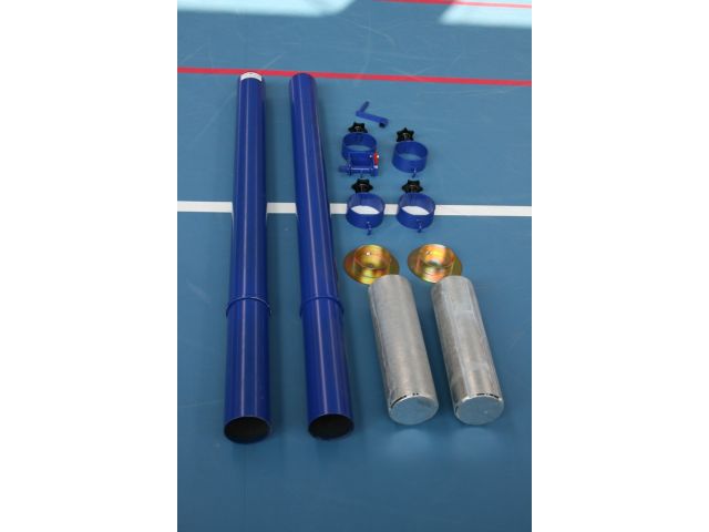 Nohejbalové sloupky do pouzder prům. 102 mm (KOMAXIT) s objímkami + pouzdra a víčka