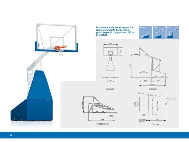 Basketbalová konstrukce SC 165 Club