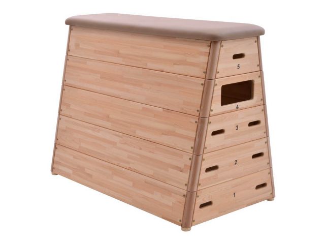 Švédská bedna, konická 5-dílná, bukové rohy, kůže, výška 105 cm