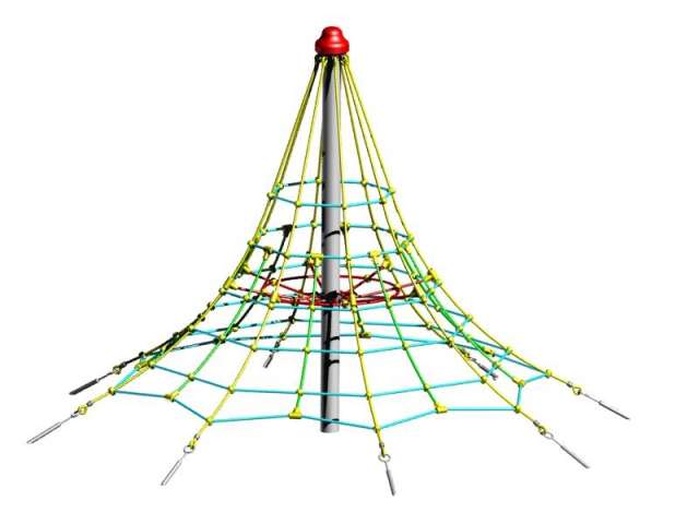 Lanová pyramida SC - výška 2,5 m, výška pádu 1,0 m, 8 zámků