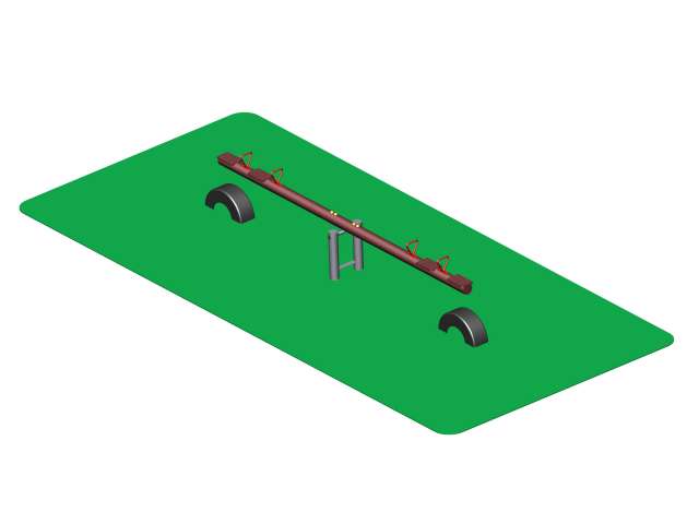 Vahadlová houpačka palisádová - 4 sedáky, d. 4 m (DH 1b)