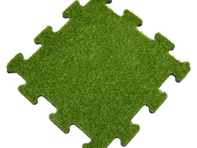 Pryžová dlažba s umělou trávou - puzzle