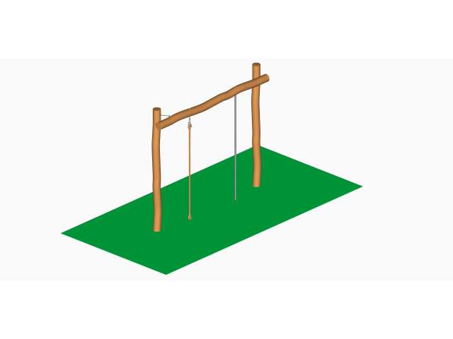 Šplhací prvek  (tyč + lano)  AW06 - var 2.5 m, AKÁT, Workoutový prvek