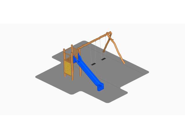 DHA10 - Skluzavková věž s houpačkami, varianta 3 (v pádu do 1.85 m)