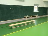 Švédská lavička tělocvičná s kladinkou, délka 2,7 m, lakovaná, háky na žebřinu
