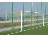 Fotbalová branka 7,32x2,44 m, ovál 120/100 mm (AL), do pouzder, spodní rám v ceně + tyče za branku k vypnutí sítě